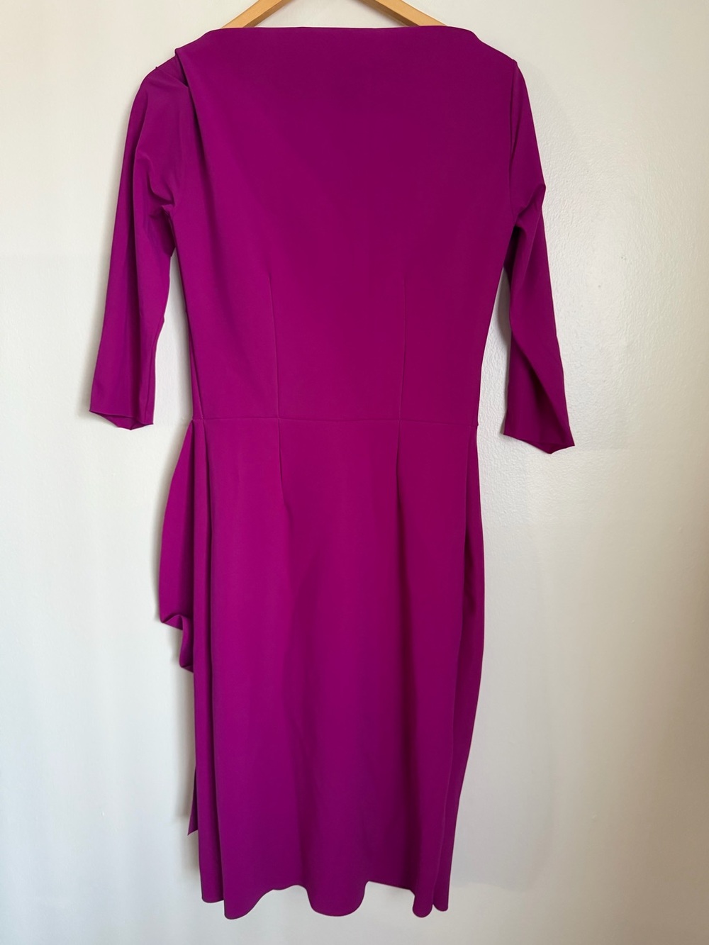Chiara Boni La Petite Robe Kate Dress Boat Neck Midi Fuchsia Purple IT 46 US 10 - Picture 8 of 11